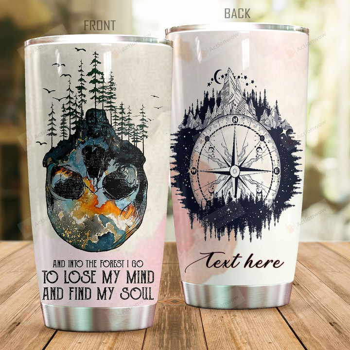 Personalized Skull Forest To Lose My Mind And Find My Soul Stainless Steel Tumbler Perfect Gifts For Skull Lover Tumbler Cups For Coffee/Tea, Great Customized Gifts For Birthday Christmas Thanksgiving