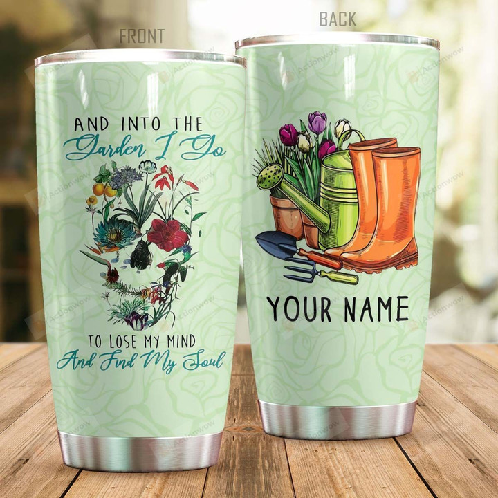 Personalized Garden And Skull To Lose My Mind And Find My Soul Stainless Steel Tumbler Perfect Gifts For Garden Lover Tumbler Cups For Coffee/Tea, Great Customized Gifts For Birthday Christmas Thanksgiving