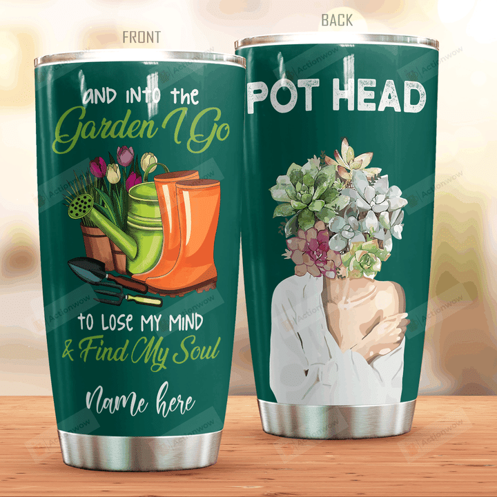 Personalized Pot Head Lose My Mind And Find My Soul Stainless Steel Tumbler Perfect Gifts For Garden Lover Tumbler Cups For Coffee/Tea, Great Customized Gifts For Birthday Christmas Thanksgiving