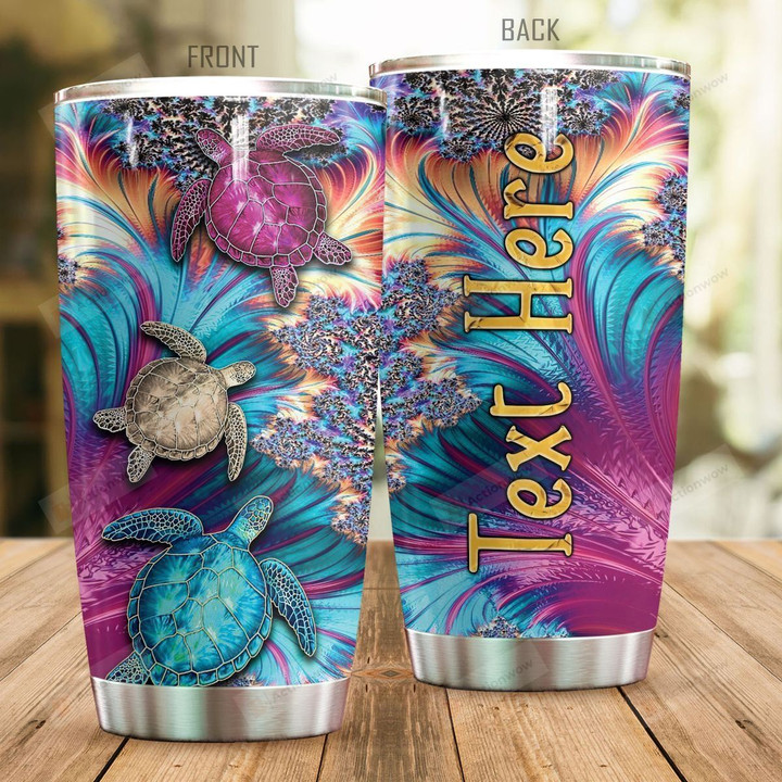 Personalized Magic Turtle Aesthetic Stainless Steel Tumbler Perfect Gifts For Turtle Lover Tumbler Cups For Coffee/Tea, Great Customized Gifts For Birthday Christmas Thanksgiving