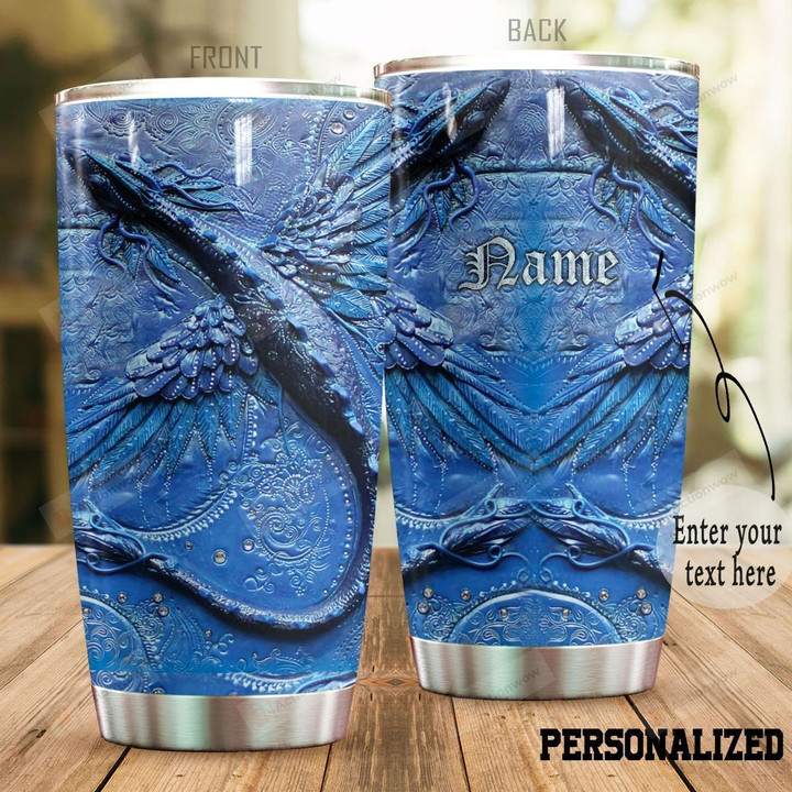 Personalized Blue Dragon Stainless Steel Tumbler Perfect Gifts For Dragon Lover Tumbler Cups For Coffee/Tea, Great Customized Gifts For Birthday Christmas Thanksgiving