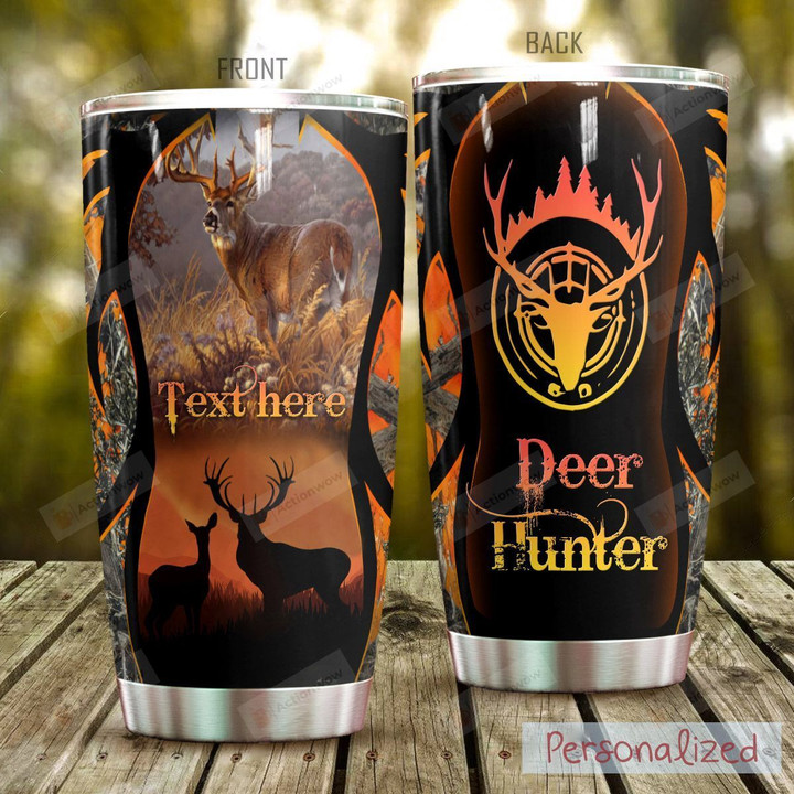 Personalized Deer Hunter Sniper Eye Stainless Steel Tumbler Perfect Gifts For Hunting Lover Tumbler Cups For Coffee/Tea, Great Customized Gifts For Birthday Christmas Thanksgiving
