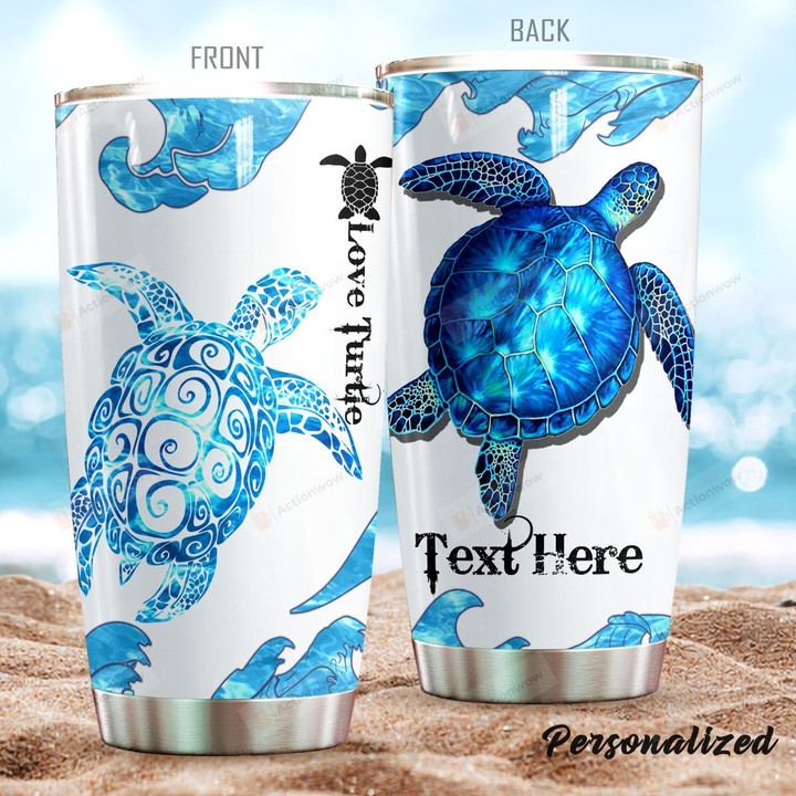 Personalized Sea Turtle Love Turtle Stainless Steel Tumbler Perfect Gifts For Turtle Lover Tumbler Cups For Coffee/Tea, Great Customized Gifts For Birthday Christmas Thanksgiving
