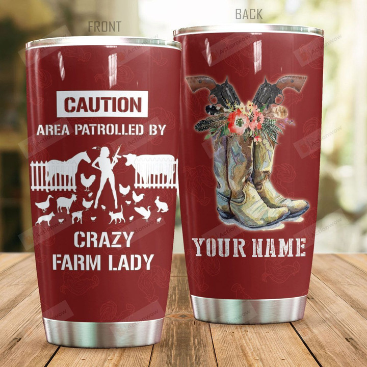 Personalized Crazy Farm Lady Stainless Steel Tumbler Perfect Gifts For Farm Lover Tumbler Cups For Coffee/Tea, Great Customized Gifts For Birthday Christmas Thanksgiving