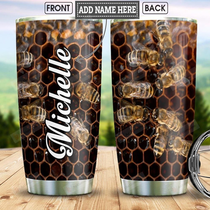 Bee Hive Personalized Tumbler Cup Stainless Steel Vacuum Insulated Tumbler 20 Oz Perfect Gifts For Bee Lovers Great Gifts For Birthday Christmas Thanksgiving Travelling Camping Tumbler