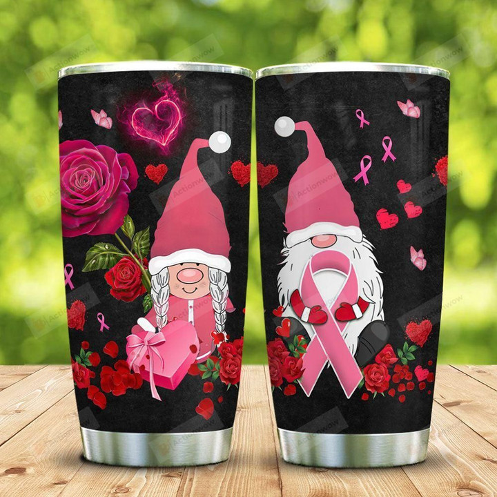 Gnome Couple BRC Rose Tumbler Cup, Stainless Steel Insulated Tumbler 20 Oz, Coffee/Tea Tumbler With Lid, Great Gifts For Birthday Christmas Thanksgiving Valentine, Unique Gifts