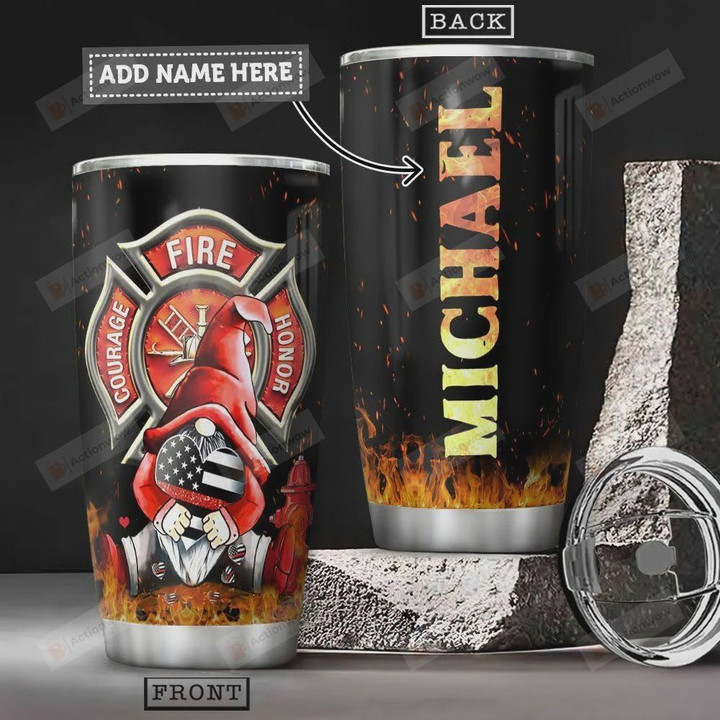 Personalized FireFighter, Courage, Honor, Stainless Steel Vacuum Insulated, 20 Oz Tumbler Cups For Coffee/Tea, Gifts For Birthday Christmas Thanksgiving, Perfect Gifts For FireFighter Lovers