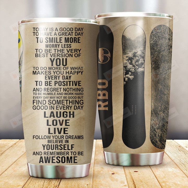 Snowboard Tumbler Believe In Yourself Stainless Steel Vacuum Insulated Double Wall Travel Tumbler With Lid, Tumbler Cups For Coffee/Tea, Perfect Gifts For Birthday Christmas Thanksgiving
