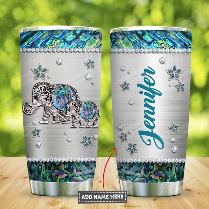 Elephant Motherhood Jewelry Style Personalized Tumbler Cup Stainless Steel Insulated Tumbler 20 Oz Best Gifts For Birthday Christmas Thanksgiving Great Gifts For Elephant Lovers