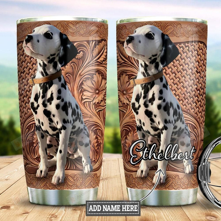 Personalized Dalmatian Sitting Stainless Steel Tumbler, Tumbler Cups For Coffee/Tea, Great Customized Gifts For Birthday Christmas Thanksgiving For Dog Lovers Dalmatian Lovers