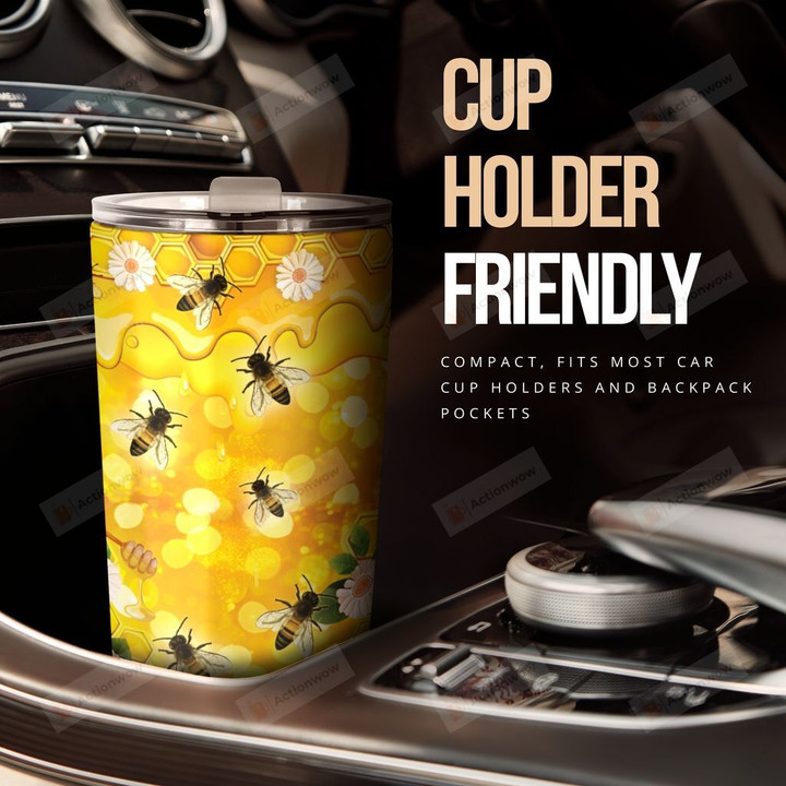 Bee Honey Tumbler Stainless Steel Tumbler, Tumbler Cups For Coffee/Tea, Great Customized Gifts For Birthday Christmas Thanksgiving, Anniversary