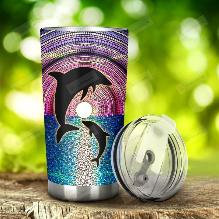 Dolphin Jumping Stainless Steel Tumbler, Tumbler Cups For Coffee/Tea, Great Customized Gifts For Birthday Christmas Thanksgiving