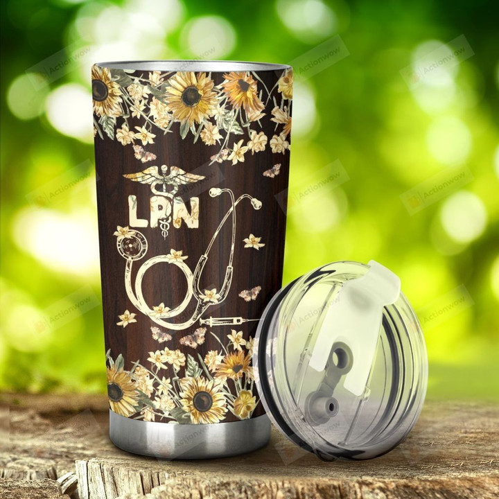 Caduceus Sunflower Stainless Steel Tumbler, Tumbler Cups For Coffee/Tea, Great Customized Gifts For Birthday Christmas Thanksgiving