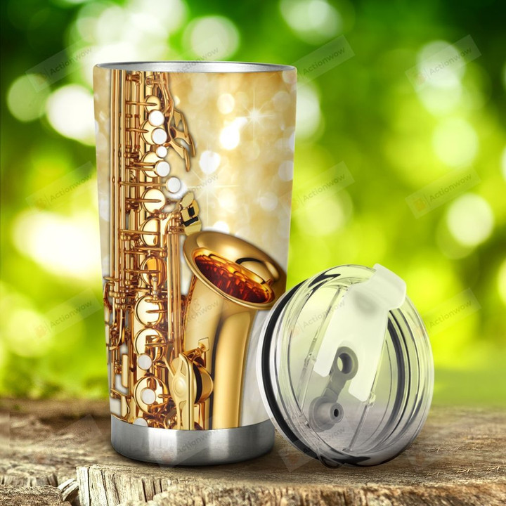 Saxophone Stainless Steel Tumbler, Tumbler Cups For Coffee/Tea, Great Customized Gifts For Birthday Christmas Thanksgiving