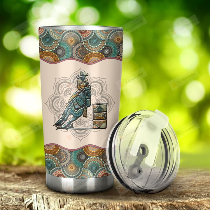 Riding Mandala Pattern Horse Girl Tumbler Stainless Steel Tumbler, Tumbler Cups For Coffee/Tea, Great Customized Gifts For Birthday Christmas Thanksgiving Anniversary