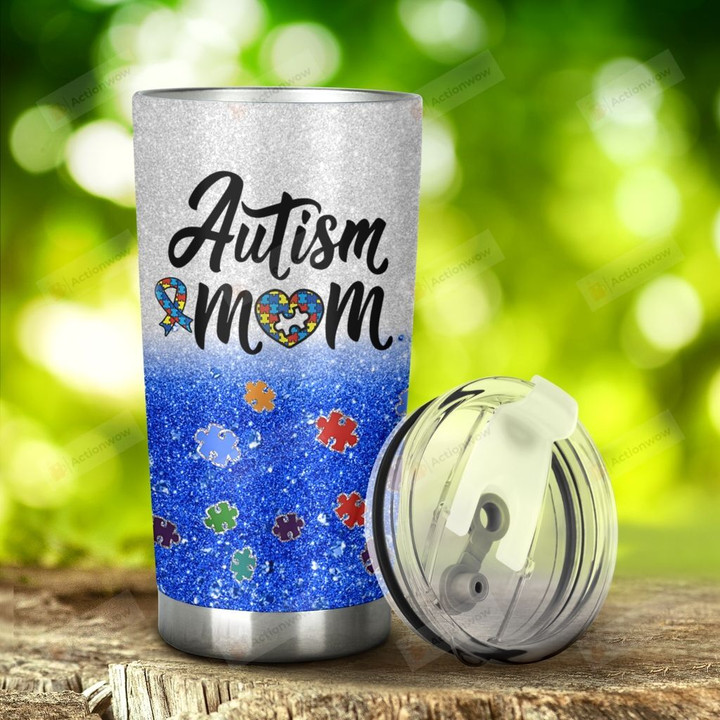 Autism Mom Blue Tumbler Stainless Steel Tumbler, Tumbler Cups For Coffee/Tea, Great Customized Gifts For Birthday Christmas Thanksgiving Anniversary Mother's Day