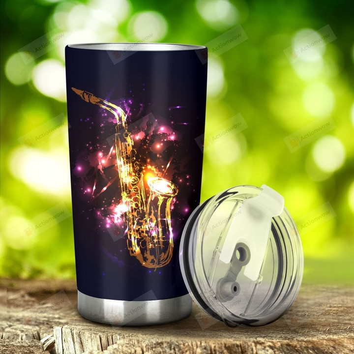 Saxophone Light Tumbler Stainless Steel Tumbler, Tumbler Cups For Coffee/Tea, Great Customized Gifts For Birthday Christmas Thanksgiving Anniversary