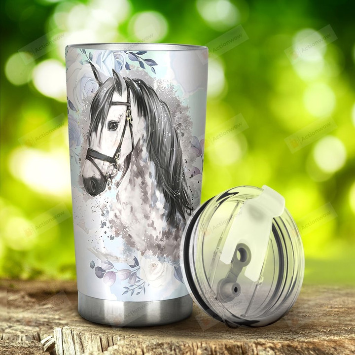 Horse Ride More Worry Less Stainless Steel Tumbler, Tumbler Cups For Coffee/Tea, Great Customized Gifts For Birthday Christmas Thanksgiving