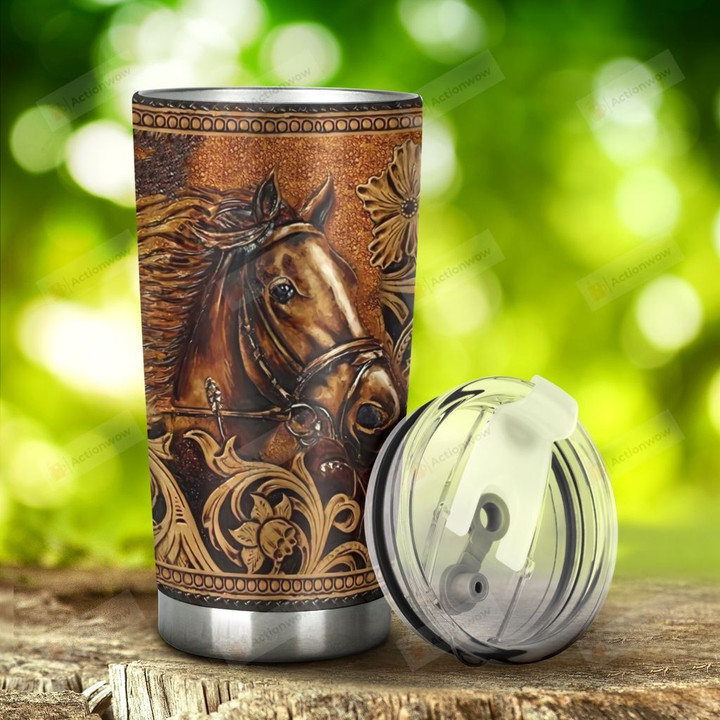 Horse Pattern Stainless Steel Tumbler, Tumbler Cups For Coffee/Tea, Great Customized Gifts For Birthday Christmas Thanksgiving