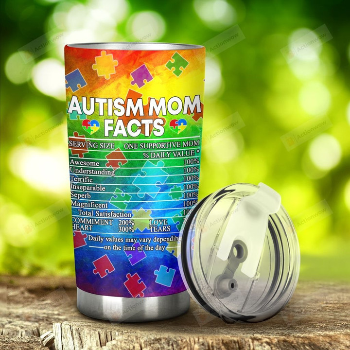 Autism Mom Facts Awesome Understanding Stainless Steel Tumbler, Tumbler Cups For Coffee/Tea, Great Customized Gifts For Birthday Christmas Thanksgiving