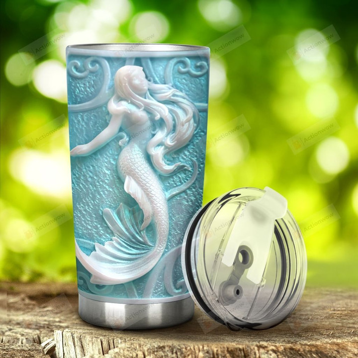 Blue Mermaid Stainless Steel Tumbler, Tumbler Cups For Coffee/Tea, Great Customized Gifts For Birthday Christmas Thanksgiving