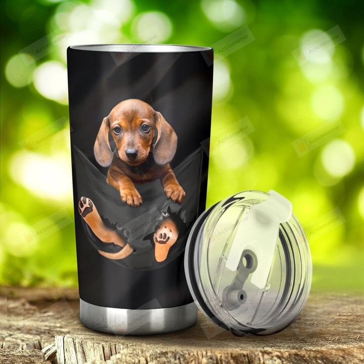 Dachshund In Pocket Dachshund Nutrition Facts Stainless Steel Tumbler, Tumbler Cups For Coffee/Tea, Great Customized Gifts For Birthday Christmas Thanksgiving Anniversary