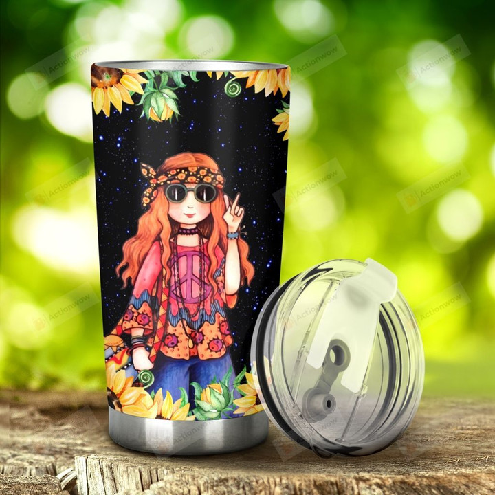 Redhead Sunflower The Scariest Thing In The World Is A Quiet Stainless Steel Tumbler, Tumbler Cups For Coffee/Tea, Great Customized Gifts For Birthday Christmas Thanksgiving