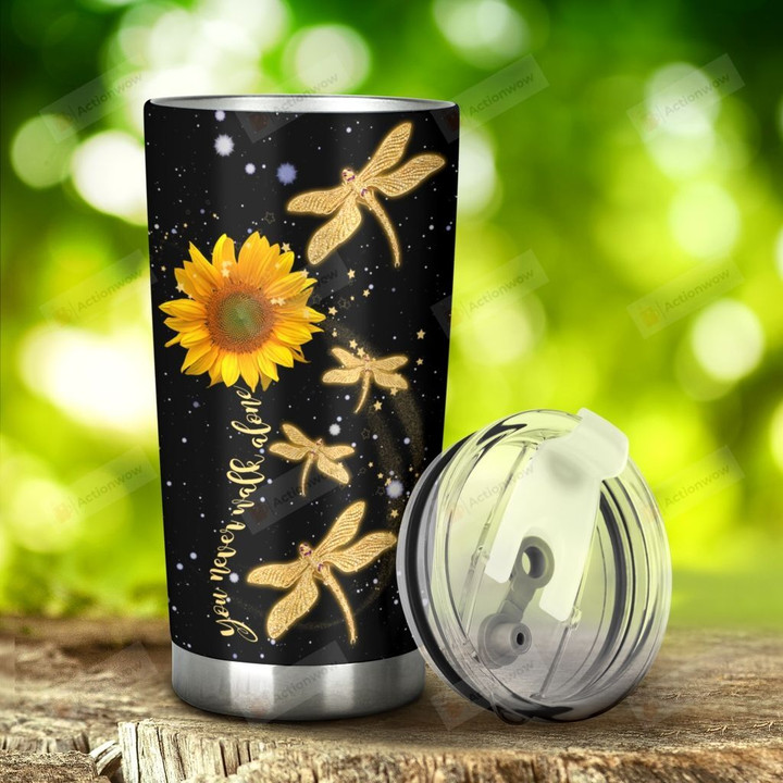 Sunflower Dragonfly You Are My Sunshine Stainless Steel Tumbler, Tumbler Cups For Coffee/Tea, Great Customized Gifts For Birthday Christmas Thanksgiving