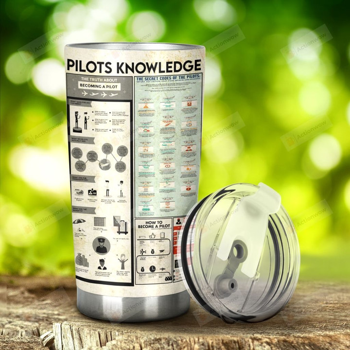 Pilots Knowledge Stainless Steel Tumbler, Tumbler Cups For Coffee/Tea, Great Customized Gifts For Birthday Christmas Thanksgiving