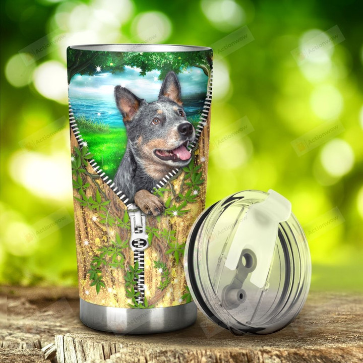 Heeler Dog And Zipper Tumbler Stainless Steel Tumbler, Tumbler Cups For Coffee/Tea, Great Customized Gifts For Birthday Christmas Thanksgiving Anniversary