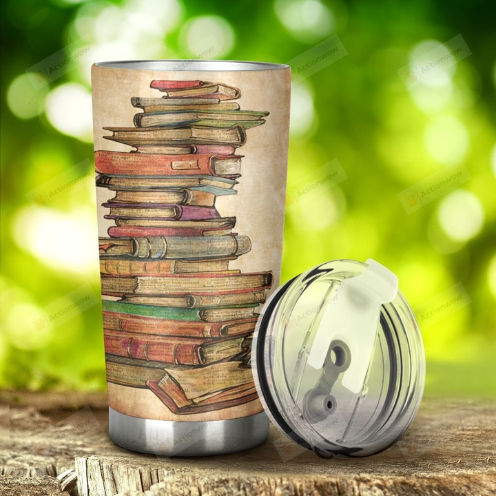 Books Give A Soul To The Universe Stainless Steel Tumbler, Tumbler Cups For Coffee/Tea, Great Customized Gifts For Birthday Christmas Thanksgiving Anniversary