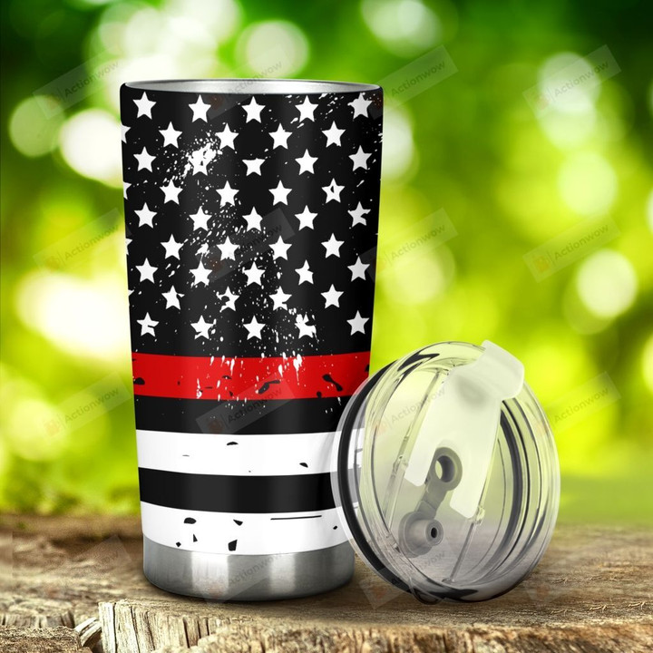Firefighter Flag Tumbler Stainless Steel Tumbler, Tumbler Cups For Coffee/Tea, Great Customized Gifts For Birthday Christmas Thanksgiving Anniversary