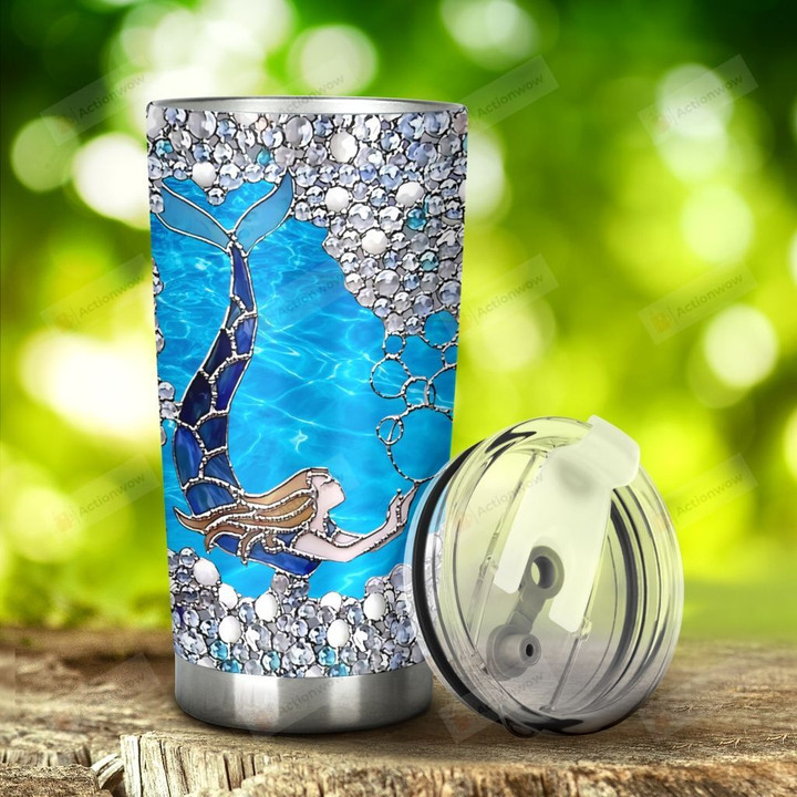 Mermaid She Dreams Of The Ocean Stainless Steel Tumbler, Tumbler Cups For Coffee/Tea, Great Customized Gifts For Birthday Christmas Thanksgiving