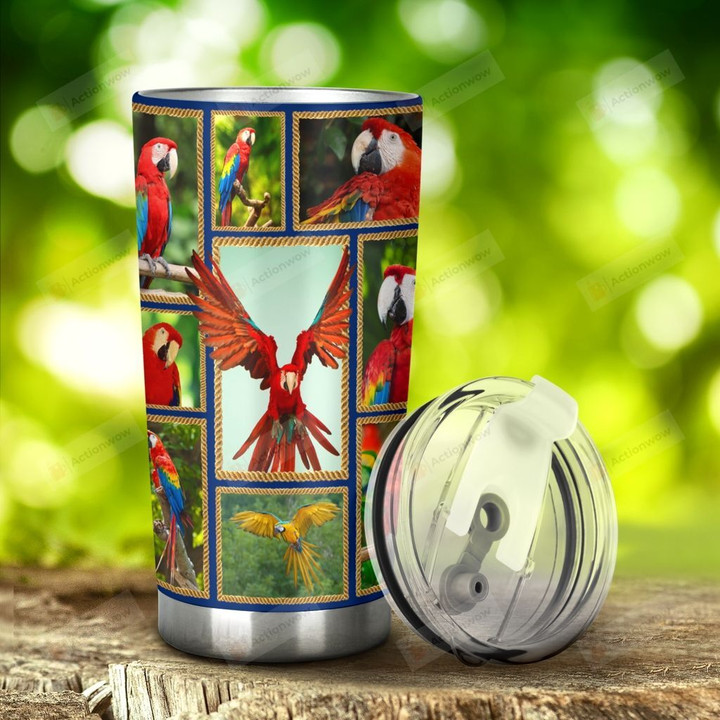 Parrot Tumbler Stainless Steel Tumbler, Tumbler Cups For Coffee/Tea, Great Customized Gifts For Birthday Christmas Thanksgiving Anniversary
