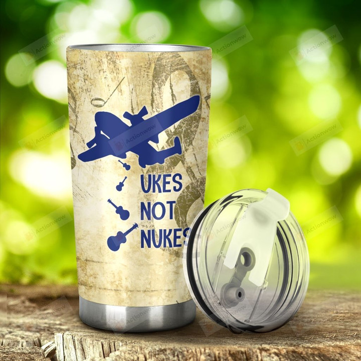 Ukulele Ukes Not Nukes Tumbler Stainless Steel Tumbler, Tumbler Cups For Coffee/Tea, Great Customized Gifts For Birthday Christmas Thanksgiving Anniversary