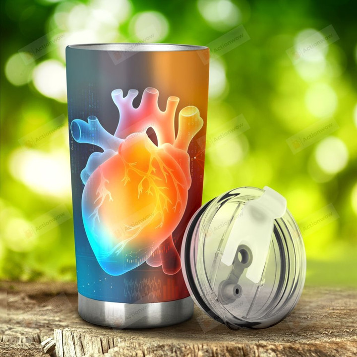 Heart Stainless Steel Tumbler, Tumbler Cups For Coffee/Tea, Great Customized Gifts For Birthday Christmas Thanksgiving
