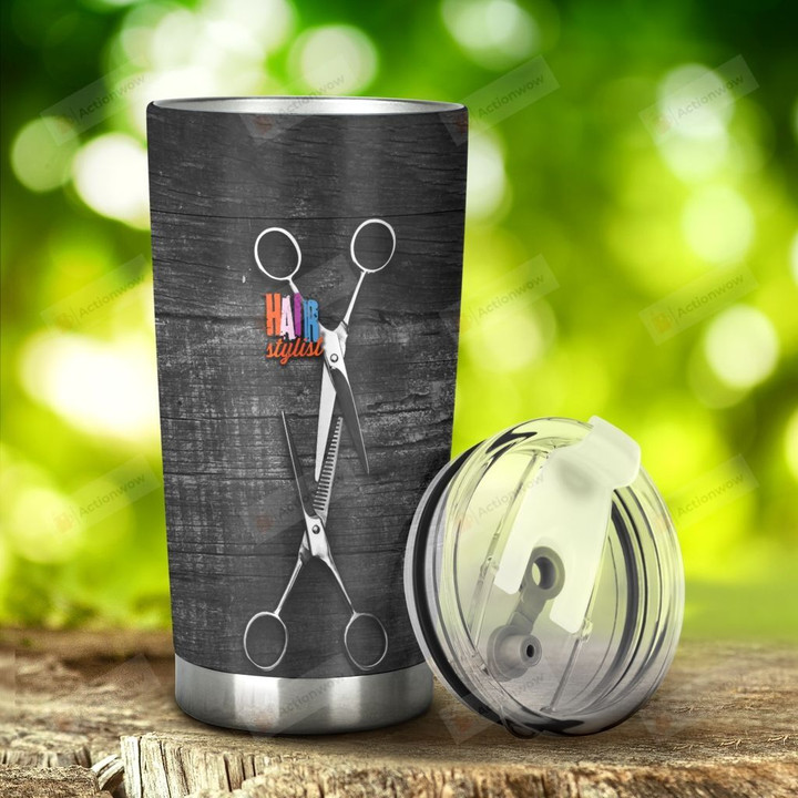 Scissors Hair Stylist Stainless Steel Tumbler, Tumbler Cups For Coffee/Tea, Great Customized Gifts For Birthday Christmas Thanksgiving Anniversary