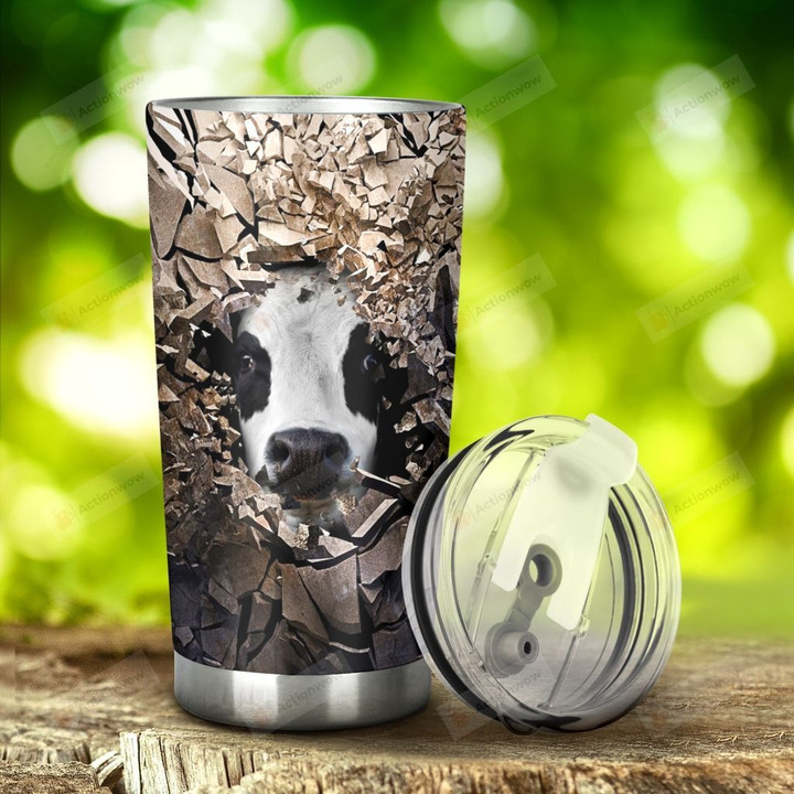 Cow Stone Hole Tumbler Stainless Steel Tumbler, Tumbler Cups For Coffee/Tea, Great Customized Gifts For Birthday Christmas Thanksgiving Anniversary