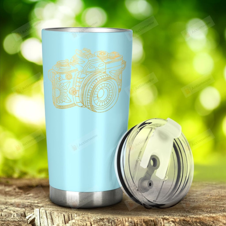 Camera Stainless Steel Tumbler, Tumbler Cups For Coffee/Tea, Great Customized Gifts For Birthday Christmas Thanksgiving Anniversary