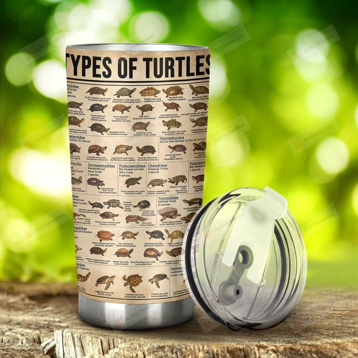 Types Of Turtles Stainless Steel Tumbler, Tumbler Cups For Coffee/Tea, Great Customized Gifts For Birthday Christmas Thanksgiving Anniversary