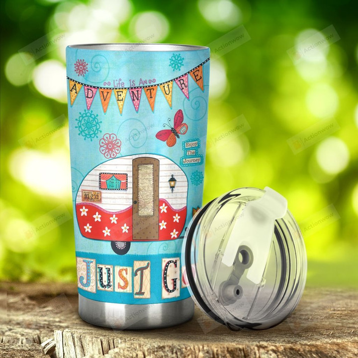 Camping Just Go Stainless Steel Tumbler, Tumbler Cups For Coffee/Tea, Great Customized Gifts For Birthday Christmas Thanksgiving, Anniversary