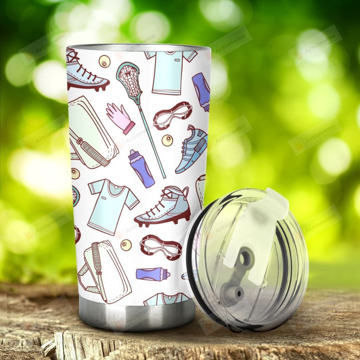 Lacrosse Pattern Tumbler Stainless Steel Tumbler, Tumbler Cups For Coffee/Tea, Great Customized Gifts For Birthday Christmas Thanksgiving