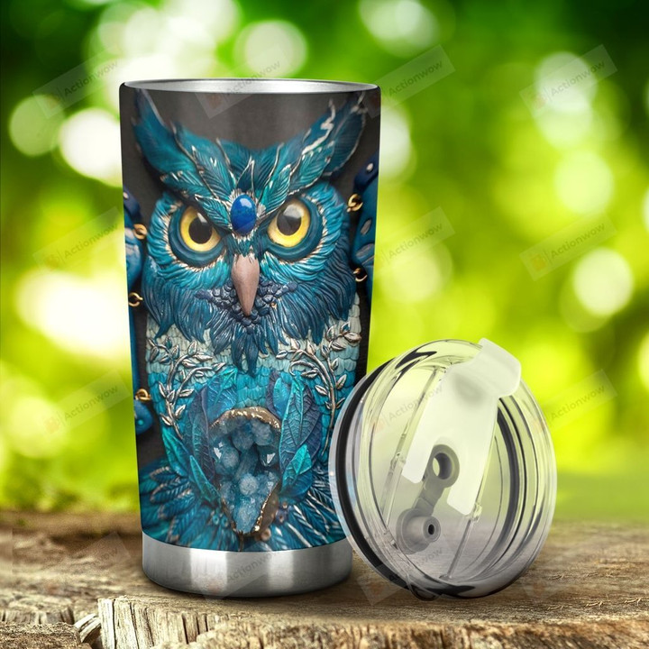 Blue Owl Tumbler Stainless Steel Tumbler, Tumbler Cups For Coffee/Tea, Great Customized Gifts For Birthday Christmas Thanksgiving Anniversary