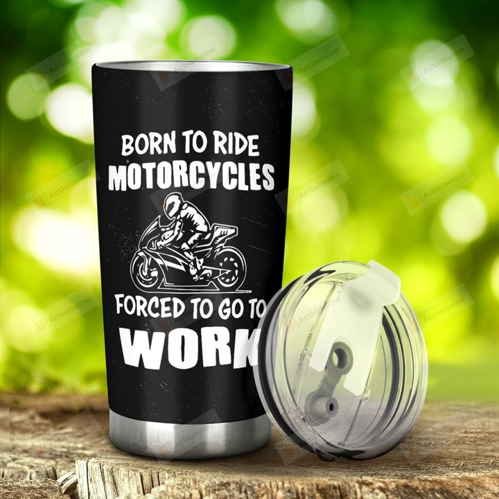 Motorcycle Born To Ride Motorcycles Tumbler Stainless Steel Tumbler, Tumbler Cups For Coffee/Tea, Great Customized Gifts For Birthday Christmas Thanksgiving