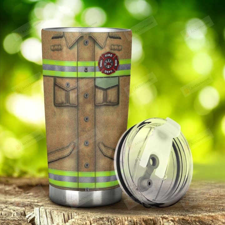 A Firefighter's Prayer Fire Suit Stainless Steel Tumbler, Tumbler Cups For Coffee/Tea, Great Customized Gifts For Birthday Christmas Thanksgiving