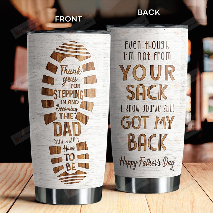 Thank You For Stepping In And Becoming The Dad Best Gifts For Dad Father's Day 20 Oz Sport Bottle Stainless Steel Vacuum Insulated Tumbler