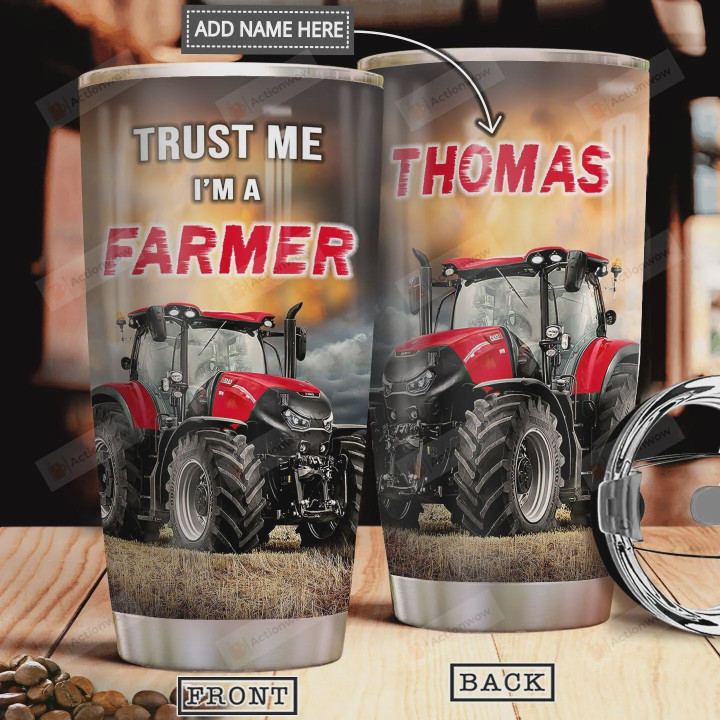 Personalized Trust Me Farner Stainless Steel Vacuum Insulated 20 Oz Tumbler Cups For Coffee/Tea Great Customized Gifts For Birthday Christmas Thanksgiving Perfect Gifts For Truck Lovers
