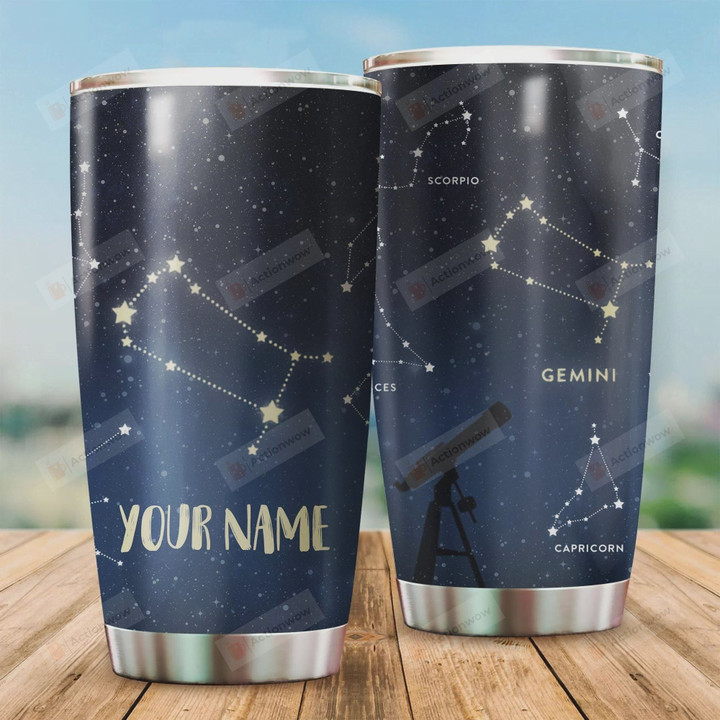 Personalized Zodiac Gemini Stainless Steel Vacuum Insulated Double Wall Travel Tumbler With Lid, Tumbler Cups For Coffee/Tea, Perfect Gifts For Birthday Christmas Thanksgiving