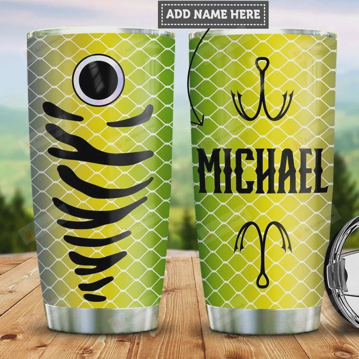 Personalized Fishing Lure Tumbler Cup Stainless Steel Insulated Tumbler 20 Oz Great Gifts For Fishing Lovers Best Gifts For Birthday Christmas Thanksgiving Tumbler For Travelling/ Camping