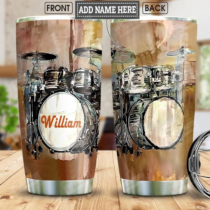 Personalized Art Of Drum Set Stainless Steel Tumbler, Tumbler Cups For Coffee/Tea, Great Customized Gifts For Birthday Christmas Thanksgiving